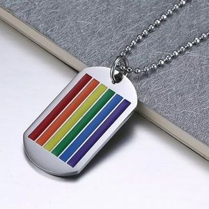 LGBTQ 🏳️‍🌈 Rainbow 🌈 Pride Dog Tag Necklace